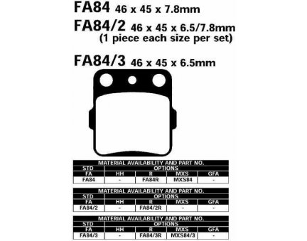 EBC FA84/3 R sintrované brzdové destičky pro motorku