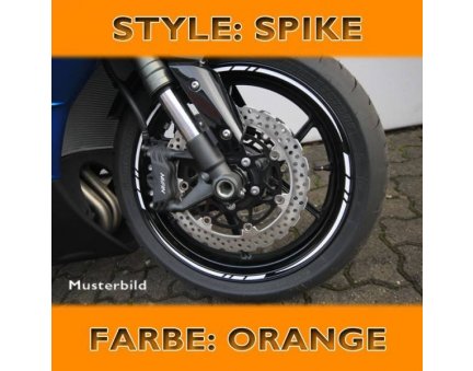 Proužky na ráfky SPIKE Style, oranžové, 7mm široké pro 16-19 palcová kola