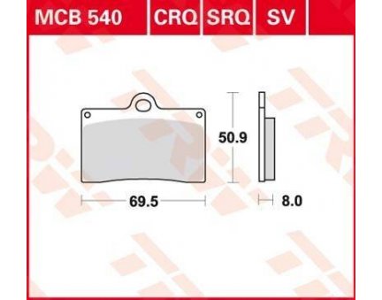 TRW MCB540SV sintrované přední brzdové destičky na motorku