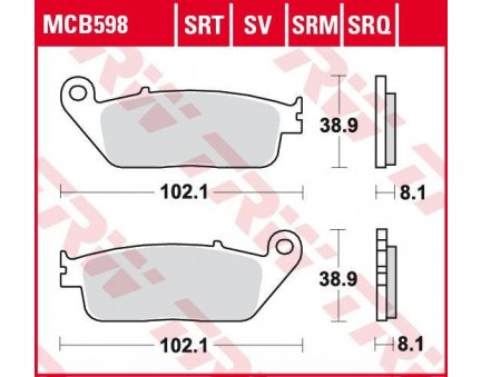 TRW MCB598SRT racing sintrované přední brzdové destičky na motorku