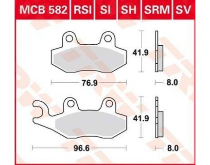 TRW MCB582SRM scooter sintrované brzdové destičky na motorku