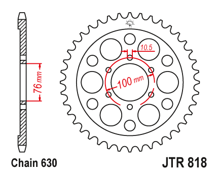 JT JTR818.40 Zadní kolečko (rozeta), 40 zubů, 630