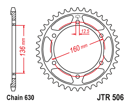 JT JTR506.41 Zadní kolečko (rozeta), 41 zubů, 630