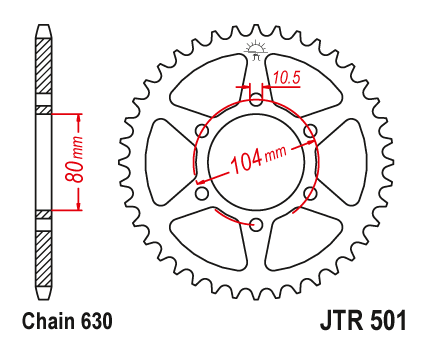 JT JTR501.37 Zadní kolečko (rozeta), 37 zubů, 630