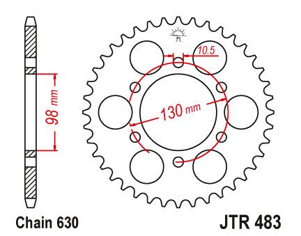 JT JTR483.33 Zadní kolečko (rozeta), 33 zubů, 630