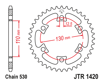 JT JTR1420.40 Zadní kolečko (rozeta), 40 zubů, 530