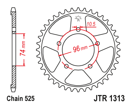 JT JTR1313.40 Zadní kolečko (rozeta), 40 zubů, 525 HONDA CBR 400RR