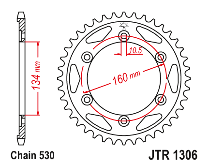 JT JTR1306.43 Zadní kolečko (rozeta), 43 zubů, 530 HONDA CBR 900RR 00-03 (CBR929,954)