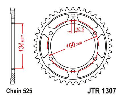 JT JTR1307.46 Zadní kolečko (rozeta), 46 zubů, 525 HONDA CBR 600F SPORT 01-02