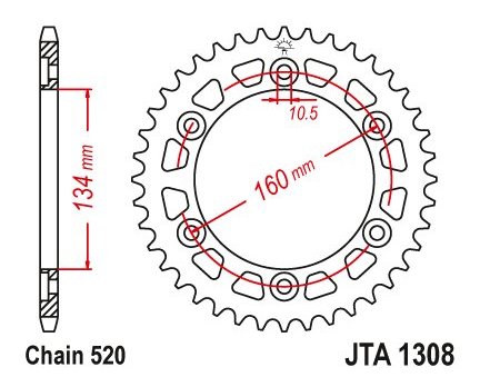 JT JTA1308.48 Zadní kolečko (rozeta), 48 zubů, 520