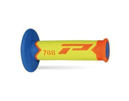 PROGRIP gripy PG788 OFF ROAD (22+25mm, délka 115mm) barva oranžová fluo/žlutá fluo/světlá modrá (trojdílné) (788-280)
