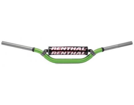 RENTHAL řídítka 1,1/8 CALA 28,6mm MX TWINWALL HANDLEBAR GREEN REED / WINDHAM PADDED, barva zelená s protektorem