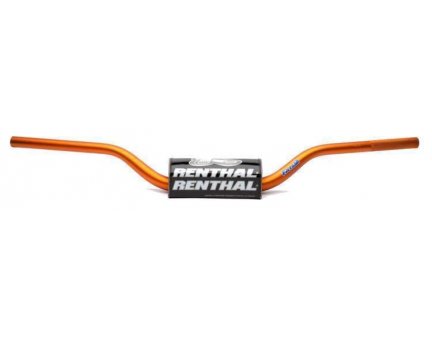 RENTHAL řídítka 1,1/8 CALA 28,6mm MX FATBAR ORANGE RC HIGH, barva oranžová s protektorem