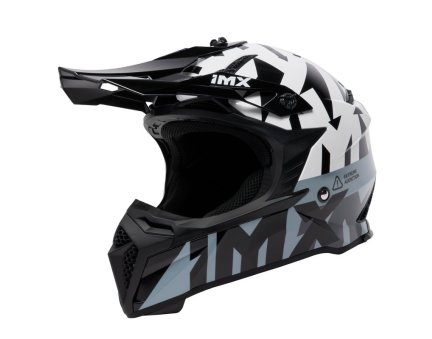 IMX FMX-02 BLACK/WHITE/GREY/METALLIC GREY GLOSS GRAPHIC helma